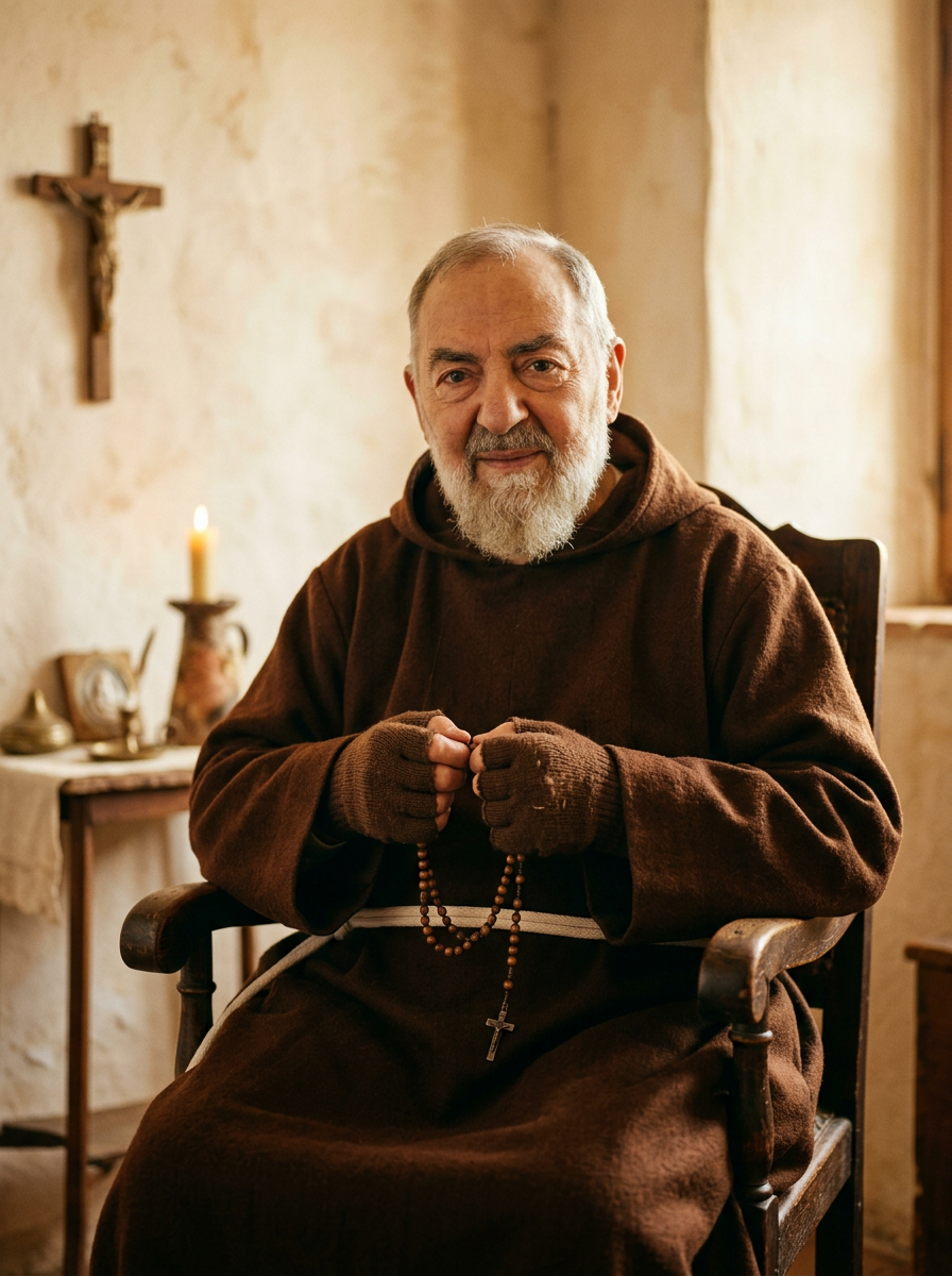 [Padre Pio com Rosário]